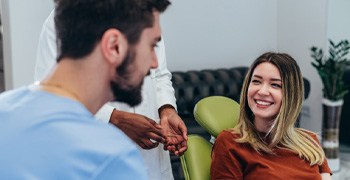 a patient visiting her dentist in Indianapolis