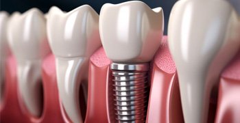 a 3 D illustration of a dental implant