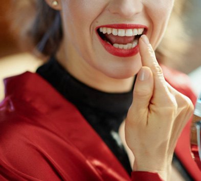 Patient in Indianapolis smiling at their smile makeover