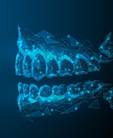 3 D image of teeth and gums representing advanced dental services and technology