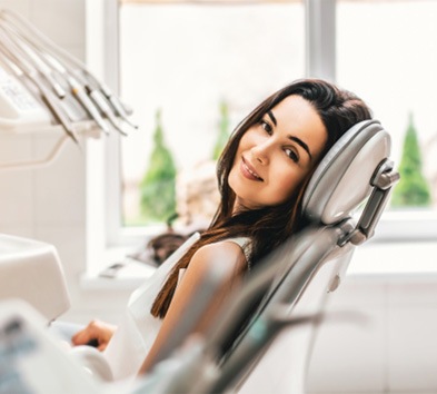 Woman in dental chair